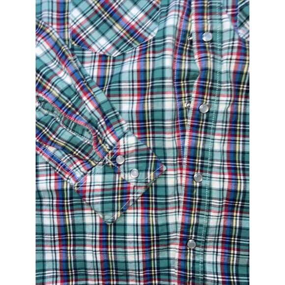 Vintage Inspired Levi's Pearl Snap Button Up Plaid ShirtTeach Peace Small - Picture 3 of 7